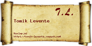 Tomik Levente névjegykártya